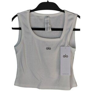 Alo Women's Ribbed White Crop Top Size  OS